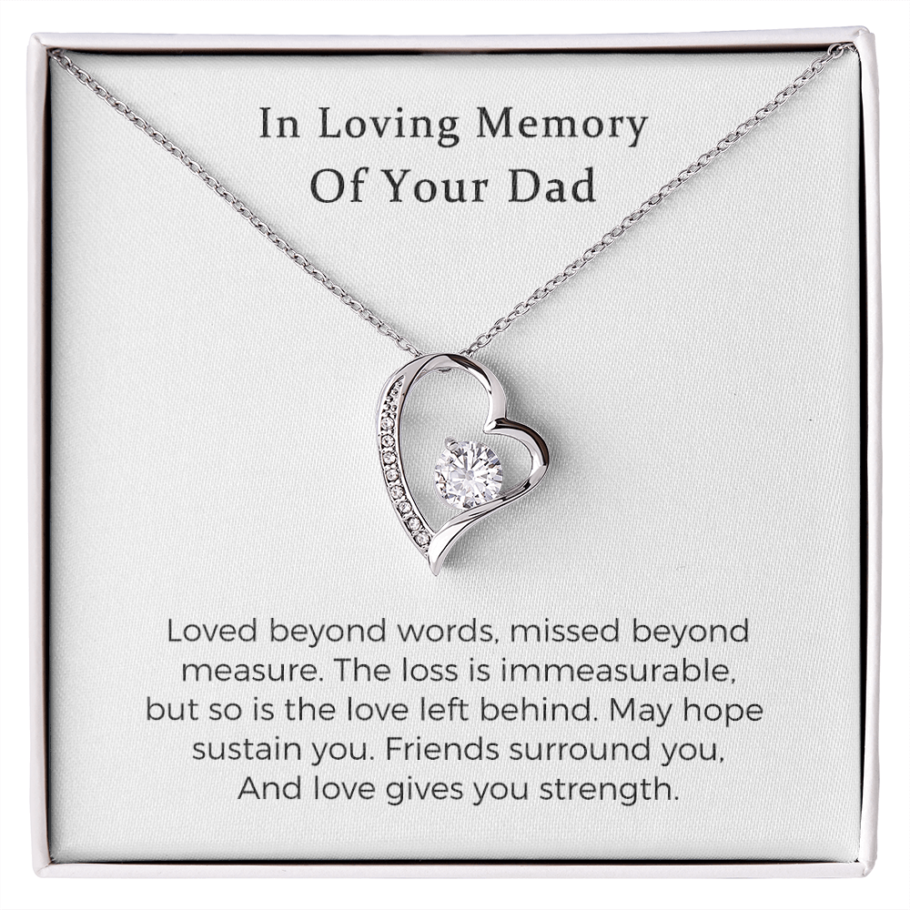 Forever Love Necklace, In Loving Memory Of Your Dad, Memorial Gifts For Loss Of A Father Gift, Father Condolence Gift, Grief Gift,