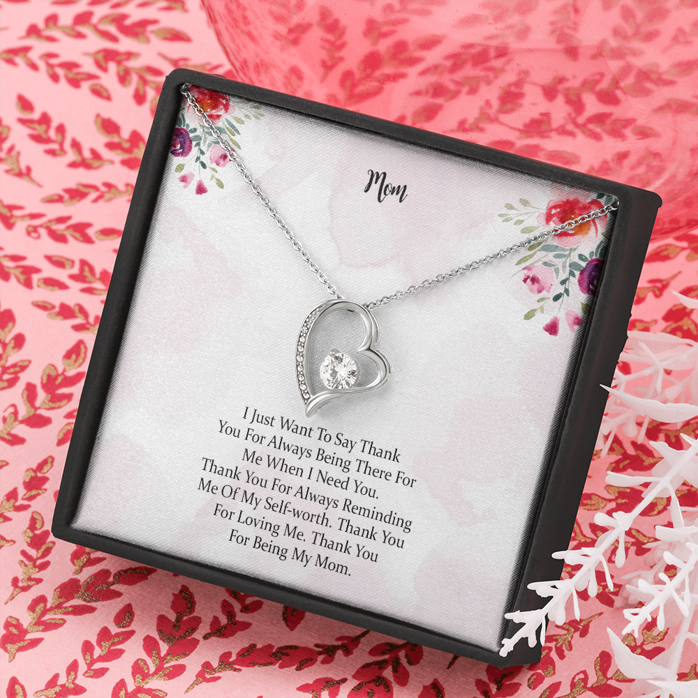 Forever Love Necklace Gift For Mom Thank You For Being My Mom, Mother Gift For Valentine's, Birthday, Anniversary