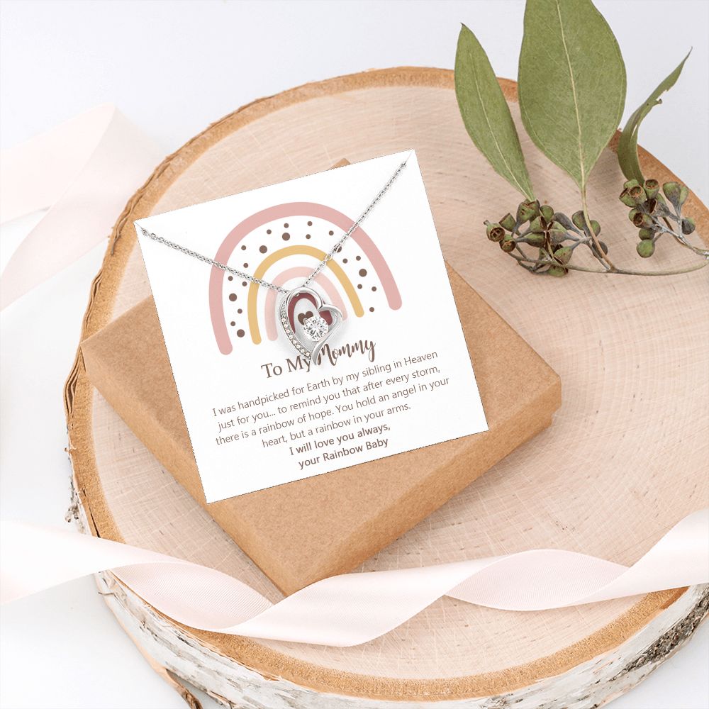 Rainbow Baby Gifts for Mom, New Mom Gift Forever Love Necklace, First Time Mom Gift for Mother's Day, Christmas, Mommy to Be, Expecting Mother Jewelry, Pregnant Mom Gifts, Baby Registry Search