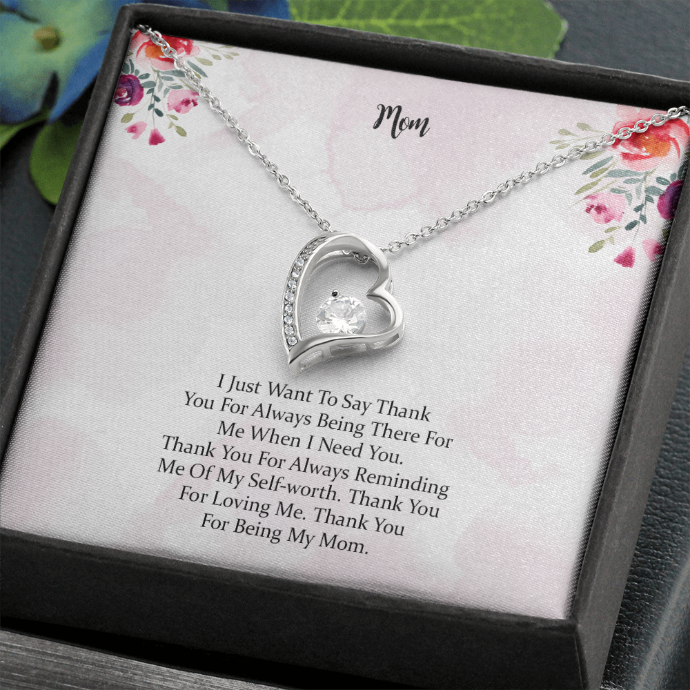 Forever Love Necklace Gift For Mom Thank You For Being My Mom, Mother Gift For Valentine's, Birthday, Anniversary