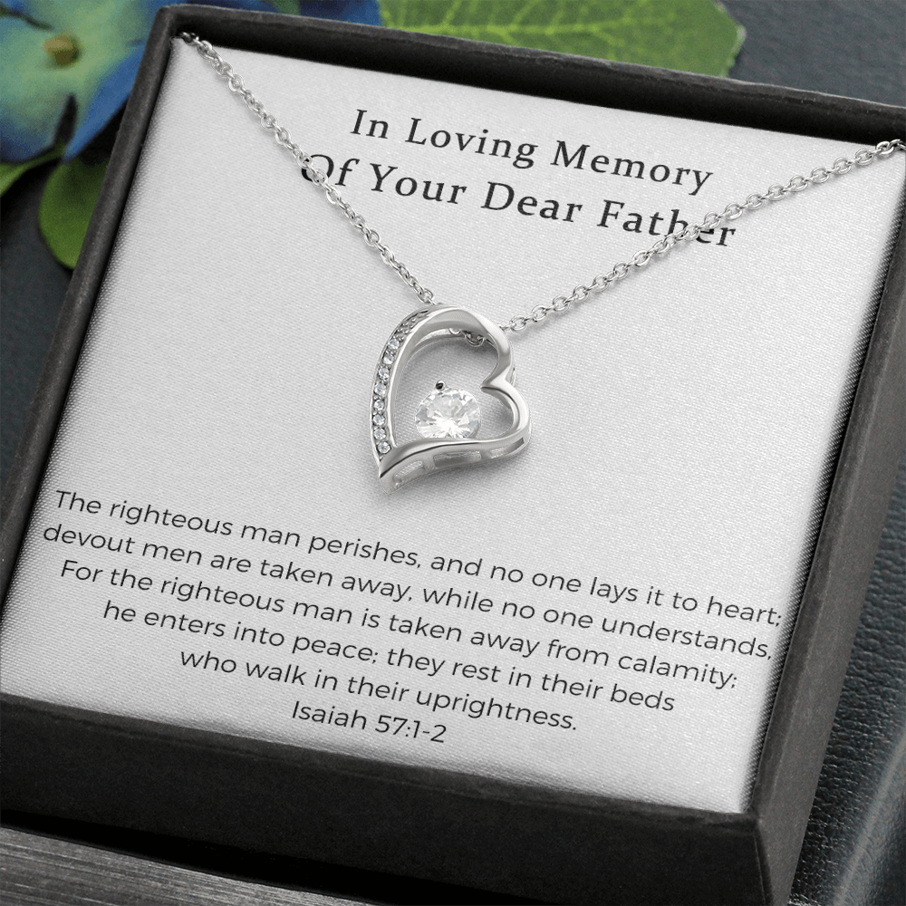Loss of Father Gift Forever Love Necklace: Death of Dad, Parent, Condolences, Mourning, Grieving, Passing, Sympathy Gift