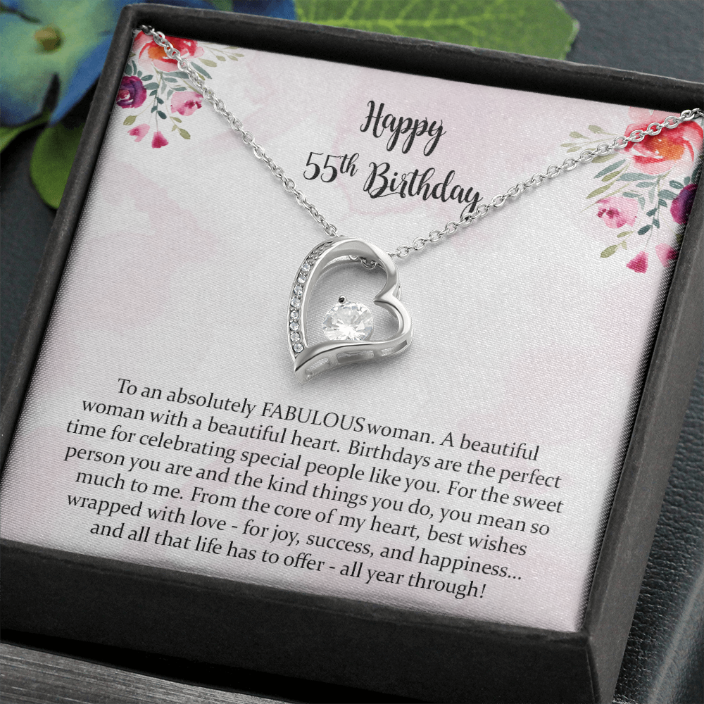 55th Birthday Gift for Women, 55th Birthday Forever Love Necklace Gift for Mom, 55 Year Old Birthday Gift, 55th Birthday Gift Ideas