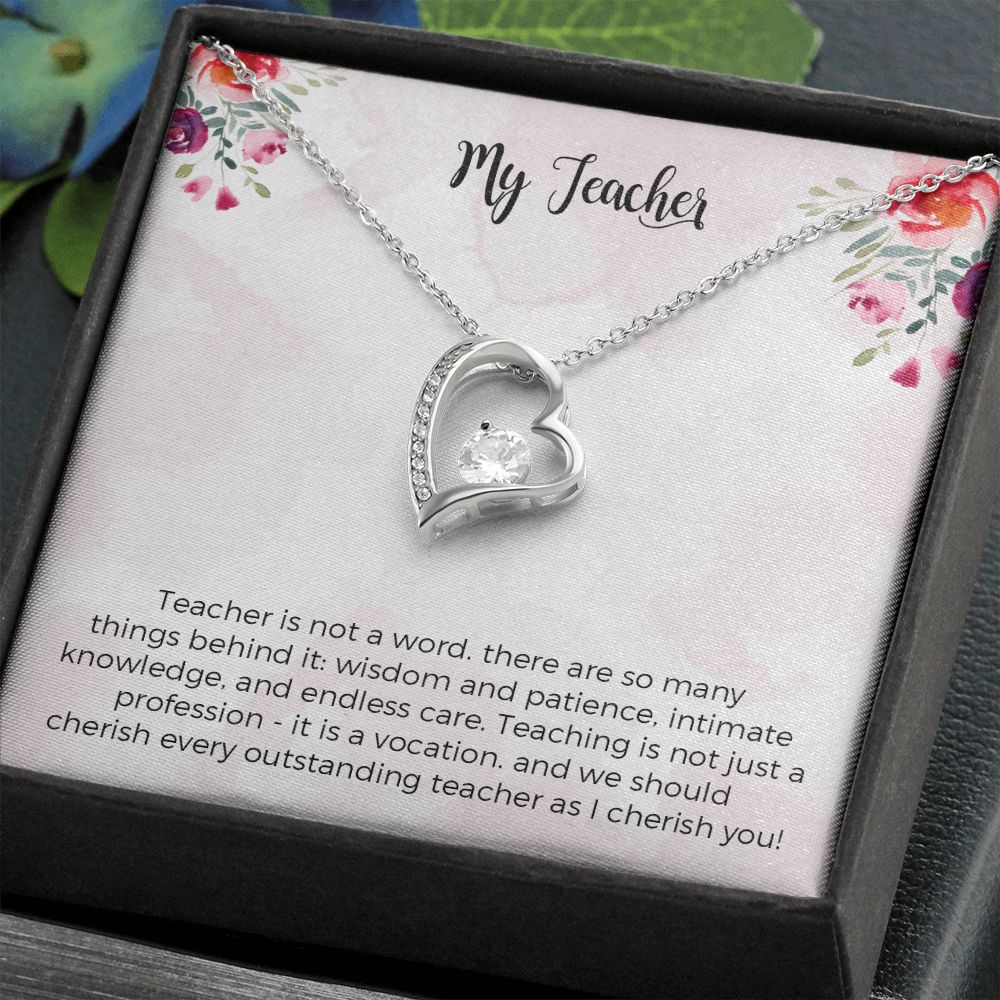 Teacher Forever Love Necklace, Teacher Appreciation Gift, Gifts for Teacher, Teacher Thank You