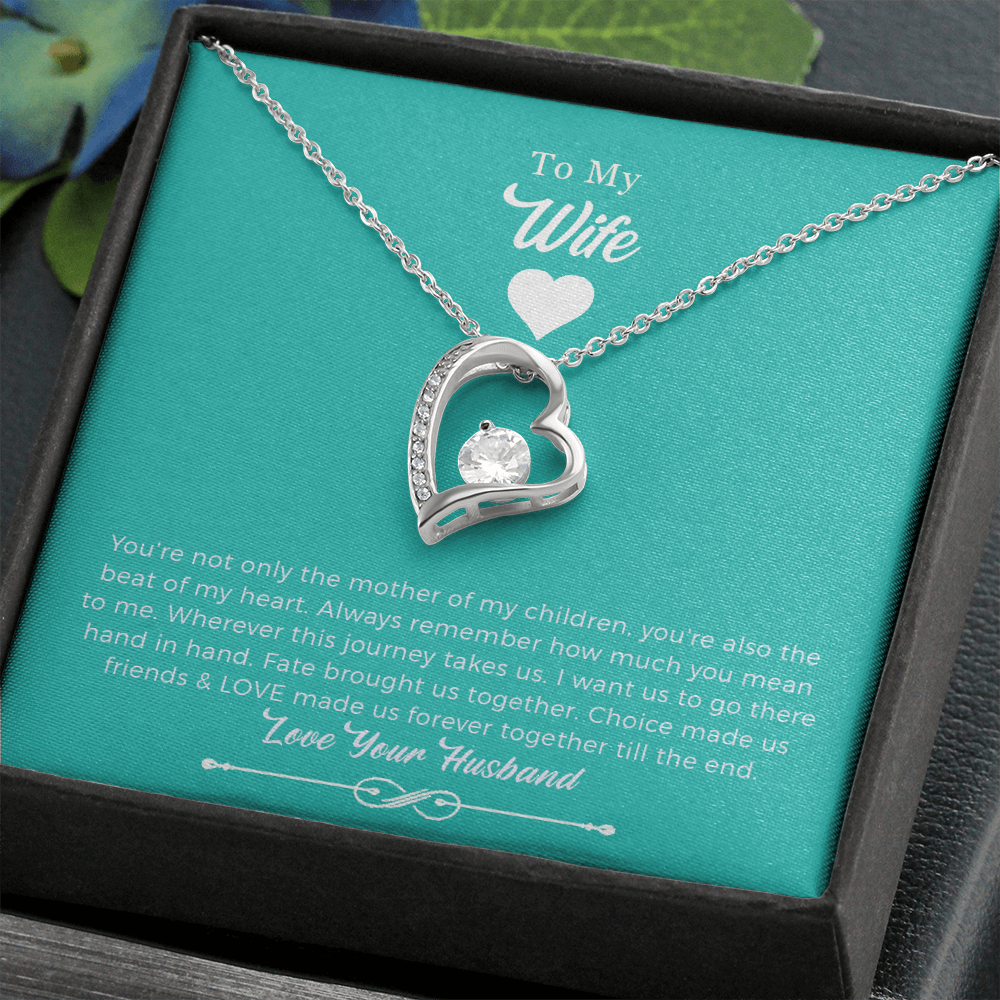 Heart To My Wife Necklace, Anniversary Gift For Wife.