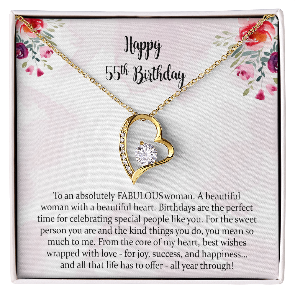 55th Birthday Gift for Women, 55th Birthday Forever Love Necklace Gift for Mom, 55 Year Old Birthday Gift, 55th Birthday Gift Ideas