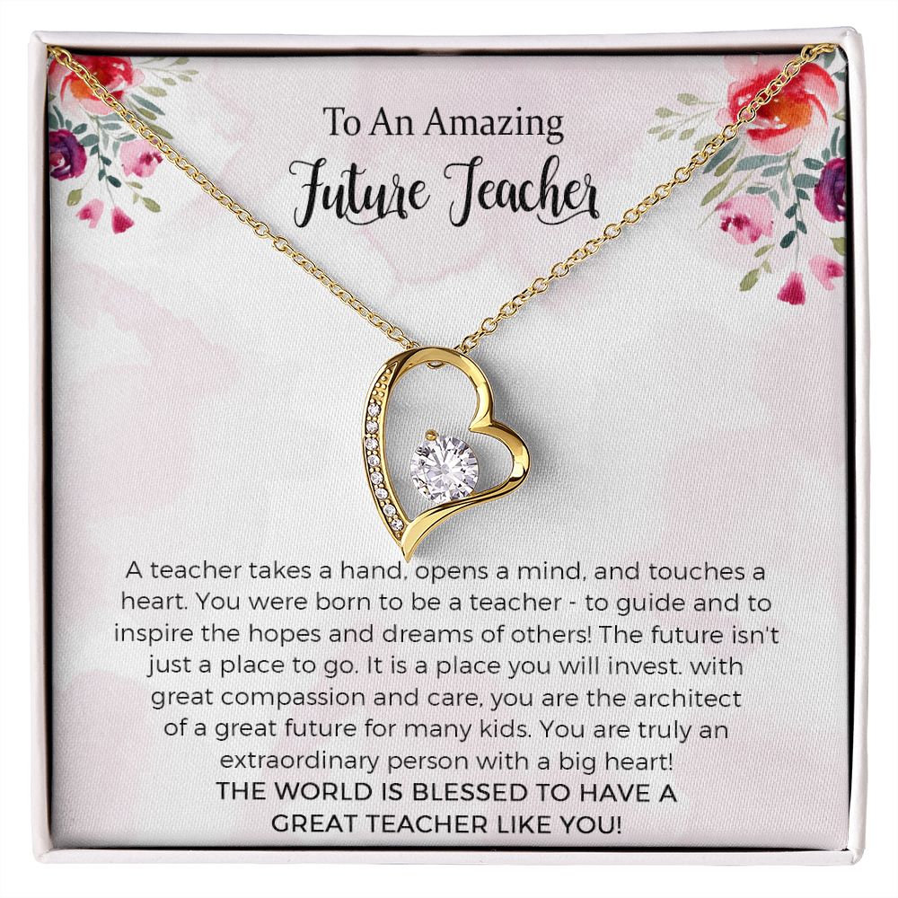 Teacher Forever Love Necklace, Future Teacher Gift, Love Knot Necklace, Graduate Teacher Necklace