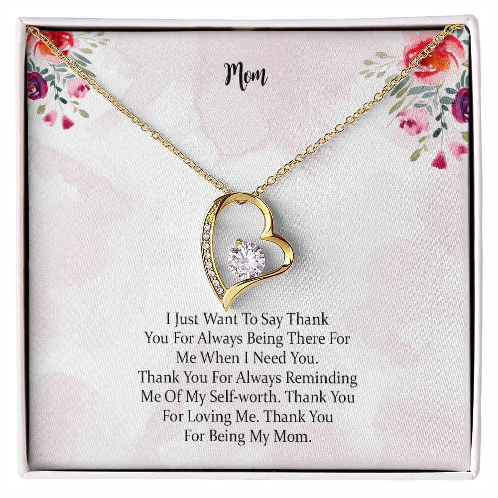 Forever Love Necklace Gift For Mom Thank You For Being My Mom, Mother Gift For Valentine's, Birthday, Anniversary