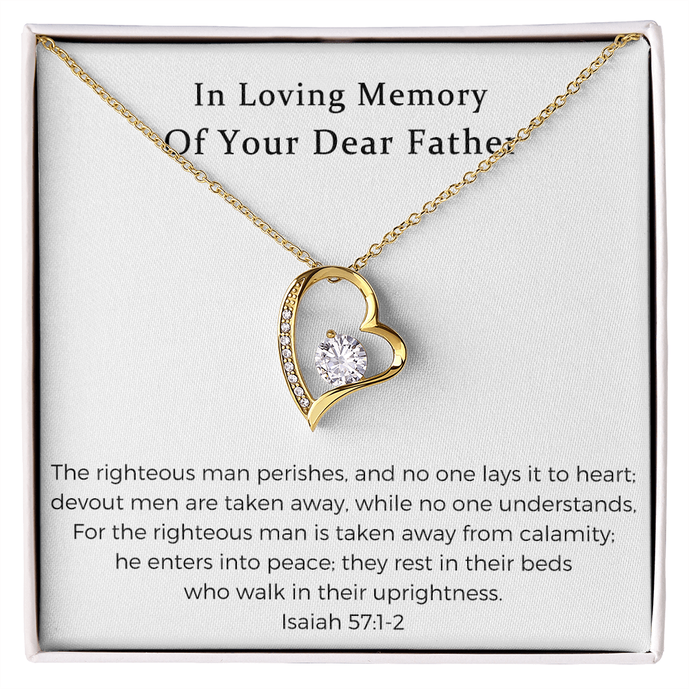 Loss of Father Gift Forever Love Necklace: Death of Dad, Parent, Condolences, Mourning, Grieving, Passing, Sympathy Gift