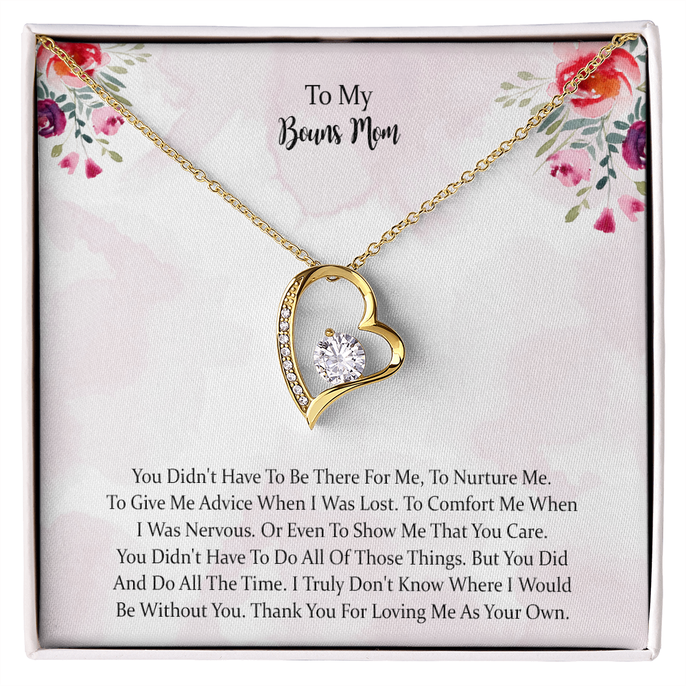 To My Bonus Mom Forever Love Necklace, Thank You For Loving Me As Your Own