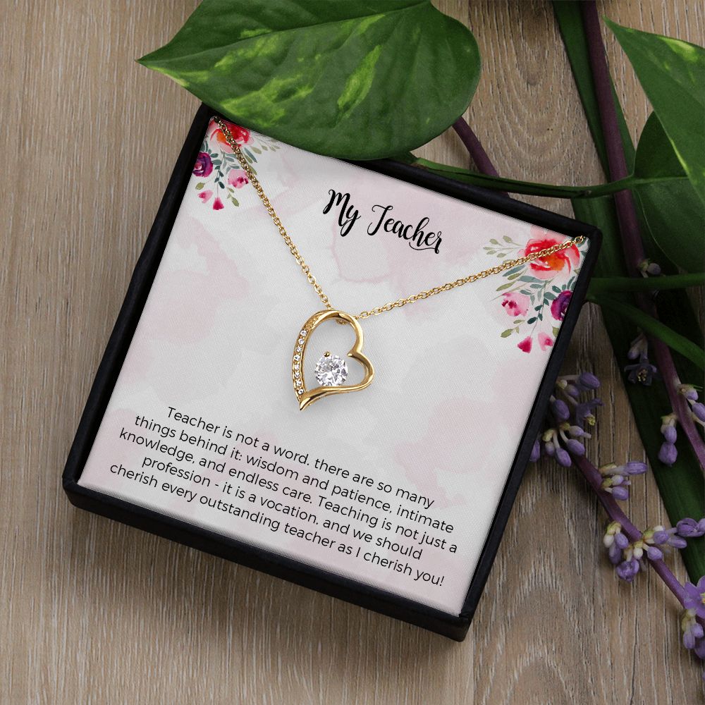 Teacher Forever Love Necklace, Teacher Appreciation Gift, Gifts for Teacher, Teacher Thank You