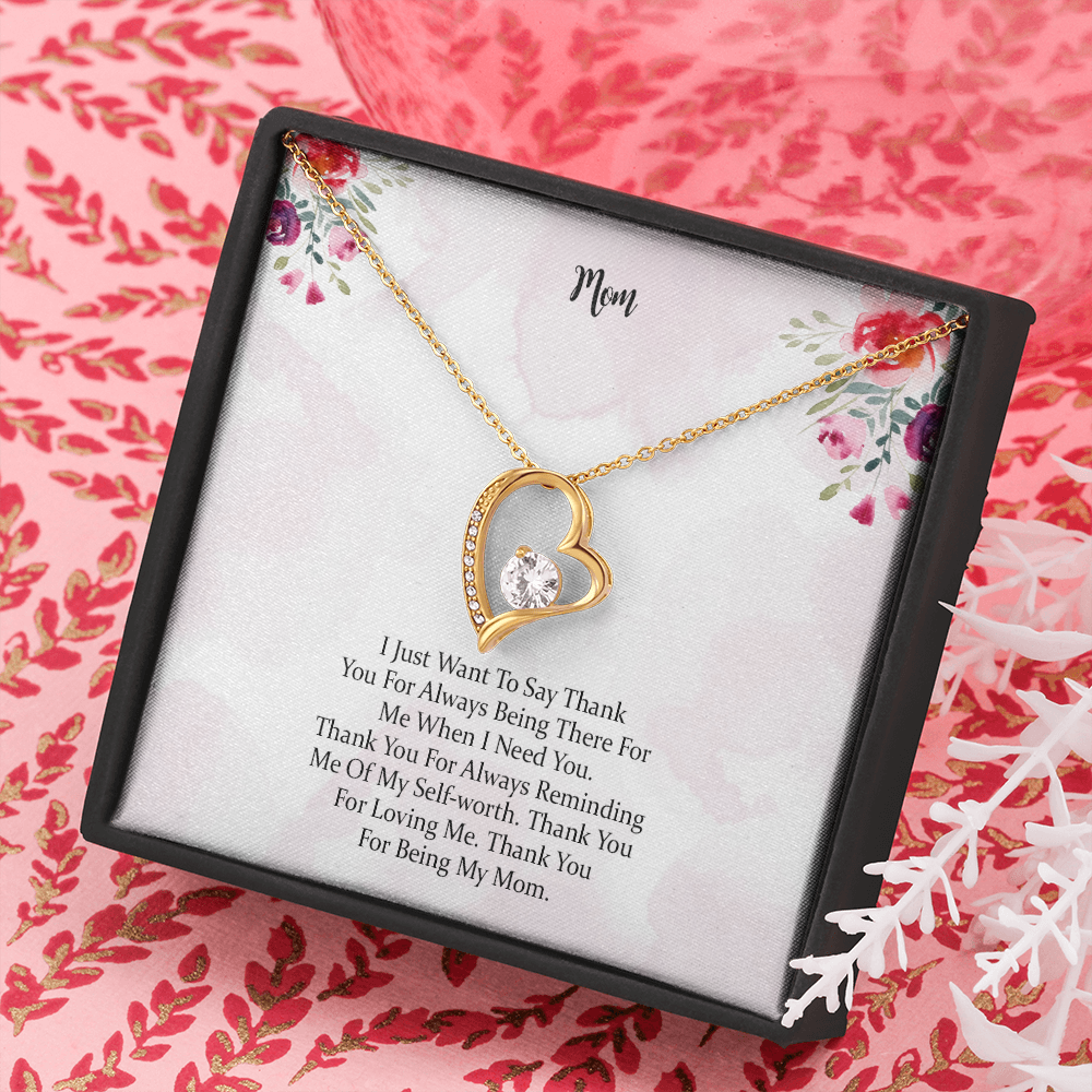 Forever Love Necklace Gift For Mom Thank You For Being My Mom, Mother Gift For Valentine's, Birthday, Anniversary