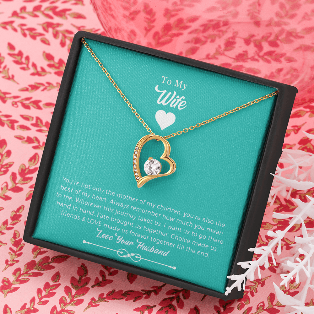 Heart To My Wife Necklace, Anniversary Gift For Wife.