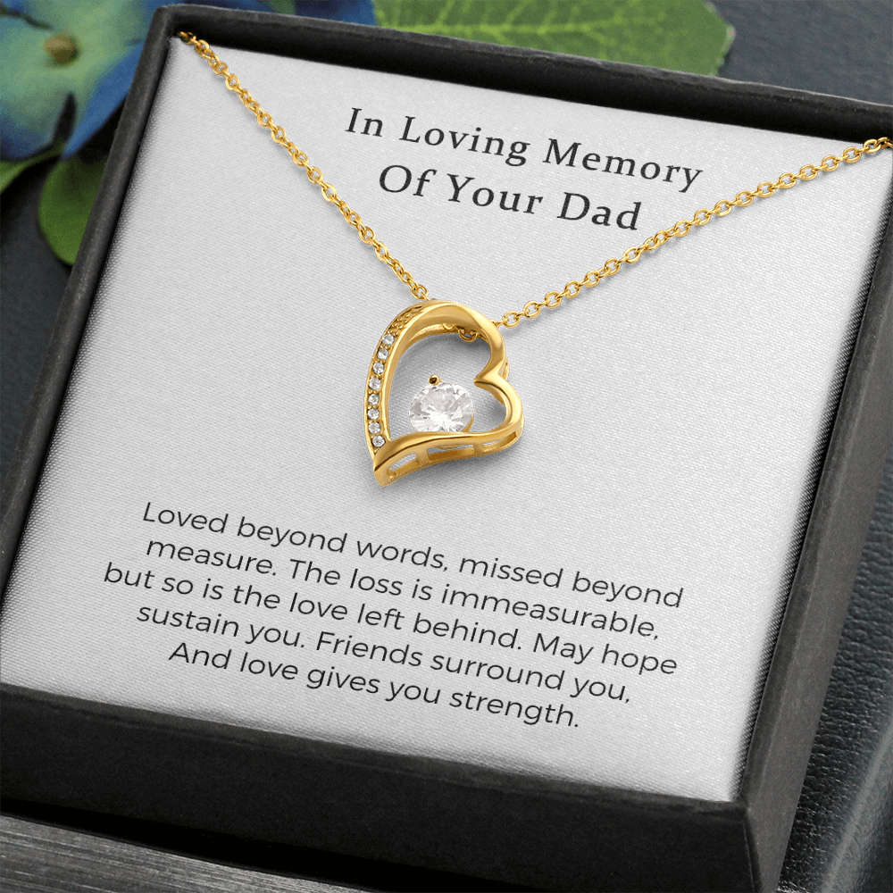 Forever Love Necklace, In Loving Memory Of Your Dad, Memorial Gifts For Loss Of A Father Gift, Father Condolence Gift, Grief Gift,