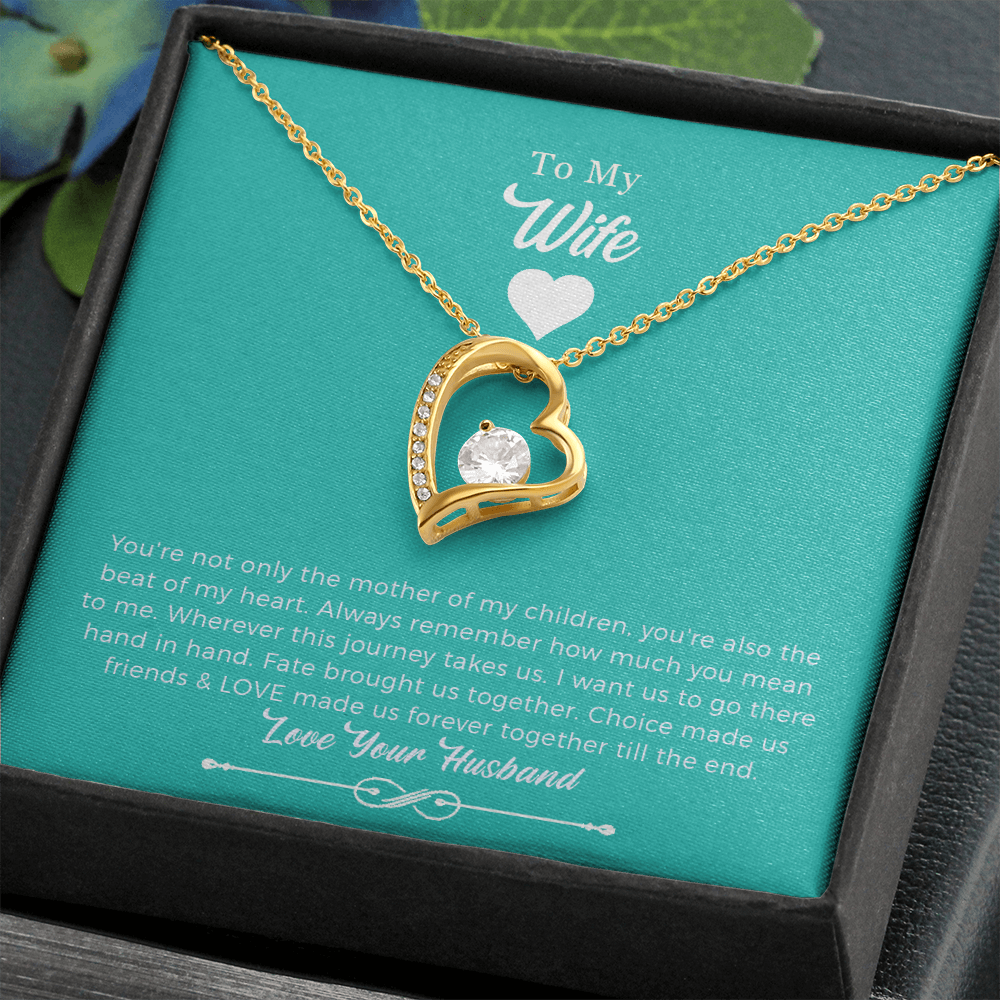 Heart To My Wife Necklace, Anniversary Gift For Wife.