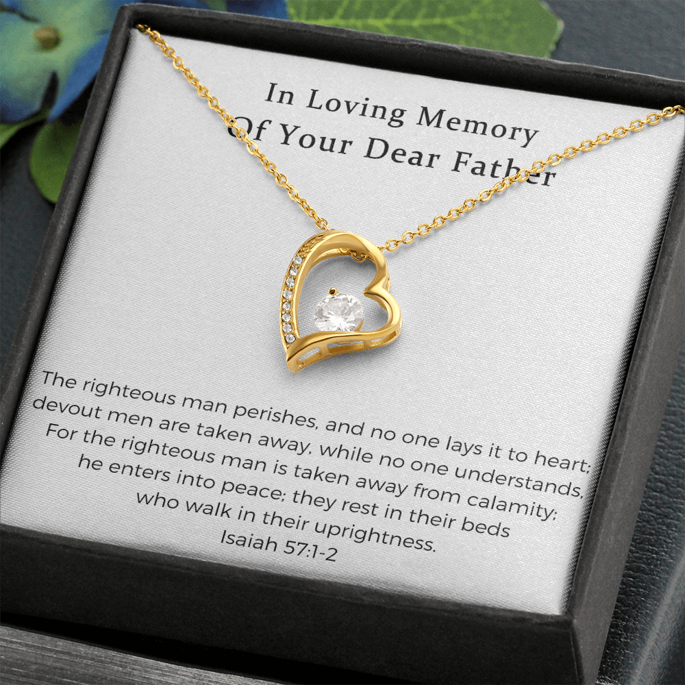 Loss of Father Gift Forever Love Necklace: Death of Dad, Parent, Condolences, Mourning, Grieving, Passing, Sympathy Gift