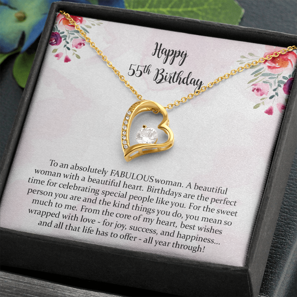 55th Birthday Gift for Women, 55th Birthday Forever Love Necklace Gift for Mom, 55 Year Old Birthday Gift, 55th Birthday Gift Ideas
