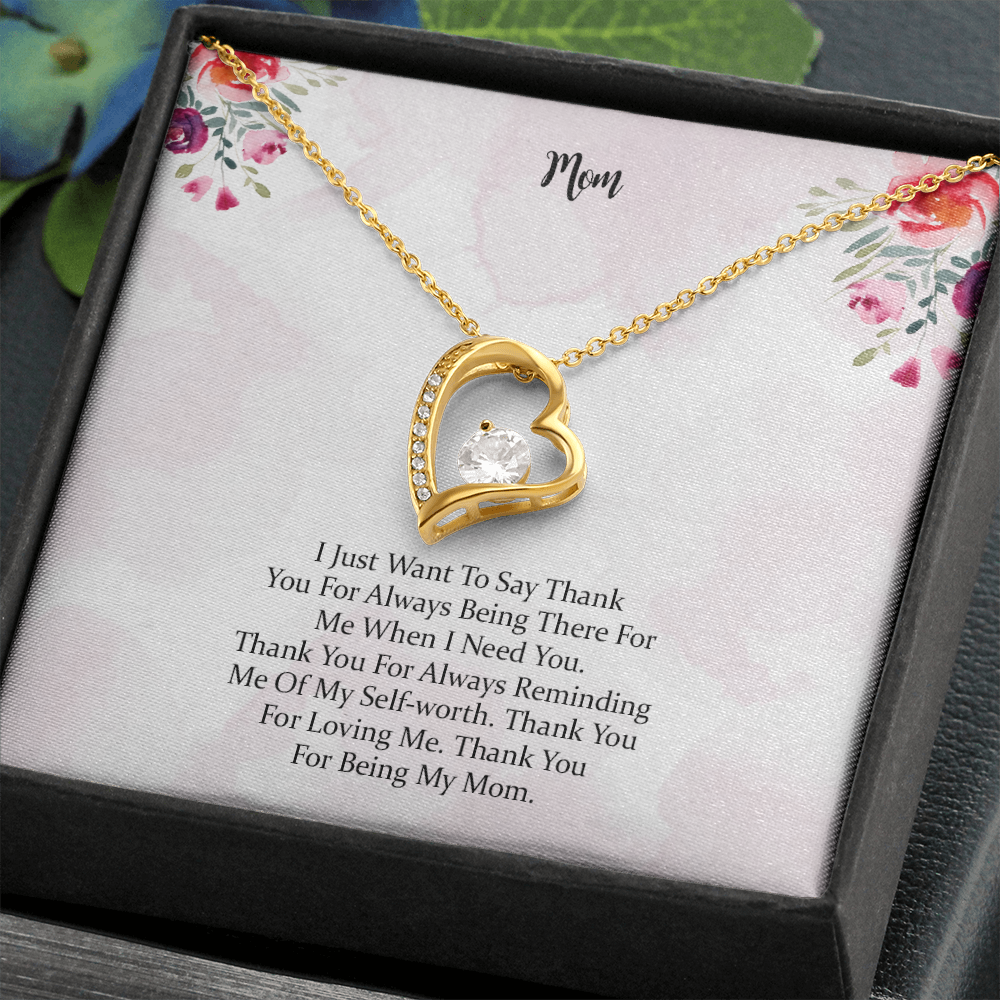 Forever Love Necklace Gift For Mom Thank You For Being My Mom, Mother Gift For Valentine's, Birthday, Anniversary