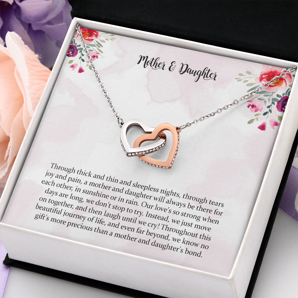 Mother & Daughter Hearts Necklace Mother And Daughter Will Always Be There For Each Other