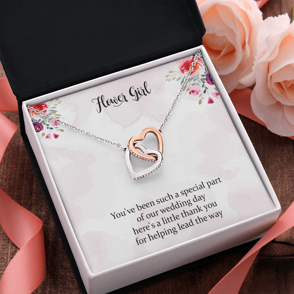 Interlocking Heart Necklace - Flower Girl You've Been Such A Special Part Of Our Wedding Day'