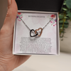 Mother & Daughter We May Be Apart Interlocking Hearts Necklace