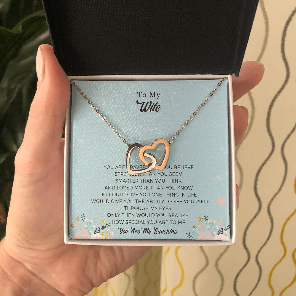 To My Wife Necklace Jewelry, Wife Necklace Gifts For Girlfriend On Birthday Anniversary Valentines Day With Message Card.