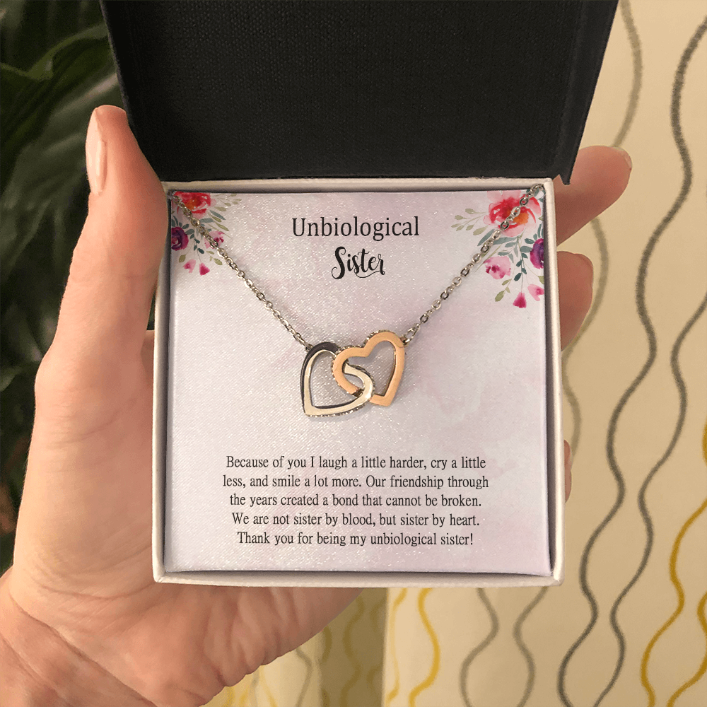 Unbiological Sister Necklace Gift For Best Friend Meaningful Friendship Gift For Best Friend Birthday Heart Necklace Bestie