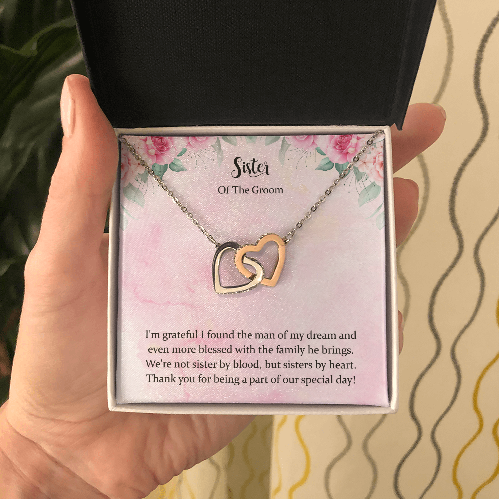 Sister of the Groom Necklace Gift for Sister in Law on Wedding Day Jewelry for Groom Sister in Law Gift Thank You Bridesmaid Sister by Heart