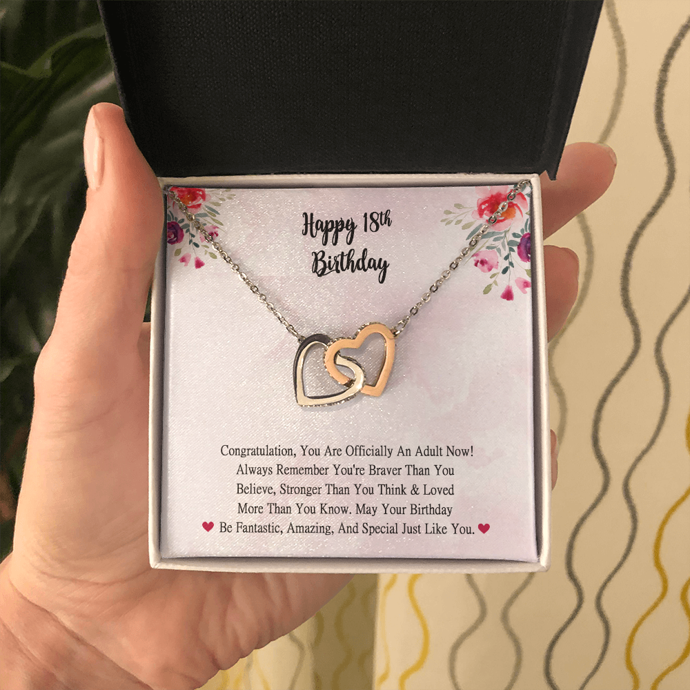 18th Birthday Gift For Girl 18-year-old Gift, Necklace With Card, Happy 18 Birthday Gift Officially Adult Birthday