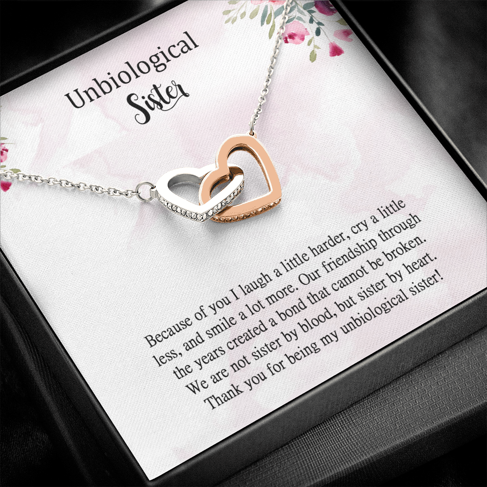 Unbiological Sister Necklace Gift For Best Friend Meaningful Friendship Gift For Best Friend Birthday Heart Necklace Bestie