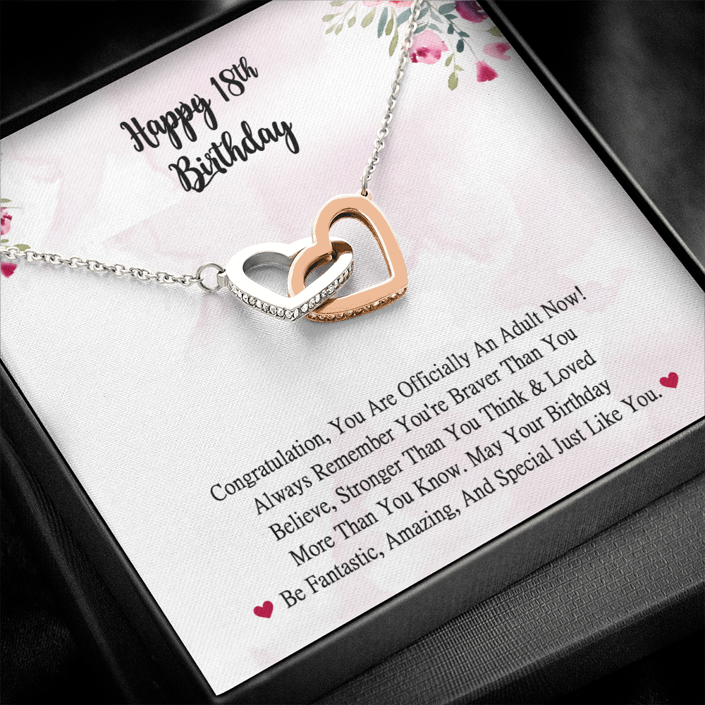18th Birthday Gift For Girl 18-year-old Gift, Necklace With Card, Happy 18 Birthday Gift Officially Adult Birthday