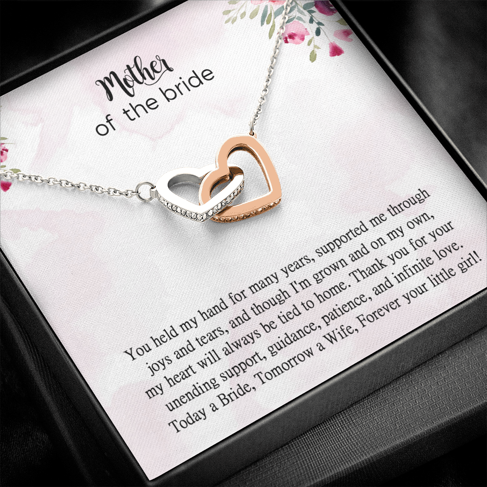 Mother of the Bride Necklace Gift from Daughter Necklace Card Personalized Gift for Mother on Wedding Day Mom Gift from Bride Wedding Gifts