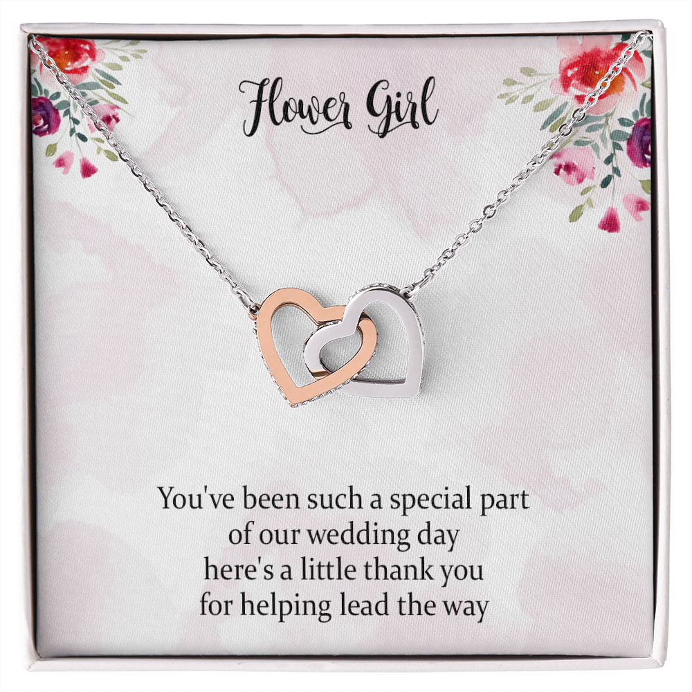 Interlocking Heart Necklace - Flower Girl You've Been Such A Special Part Of Our Wedding Day'