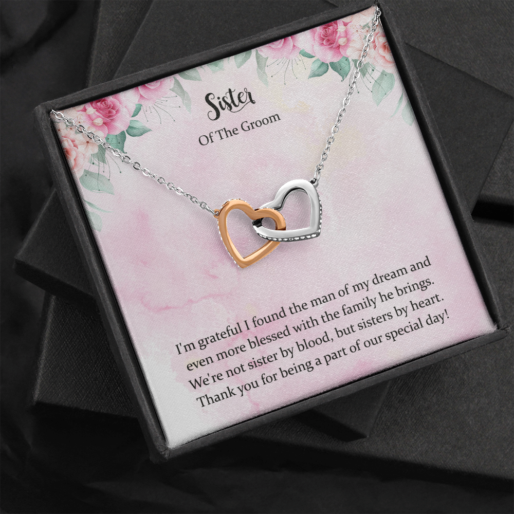 Sister of the Groom Necklace Gift for Sister in Law on Wedding Day Jewelry for Groom Sister in Law Gift Thank You Bridesmaid Sister by Heart