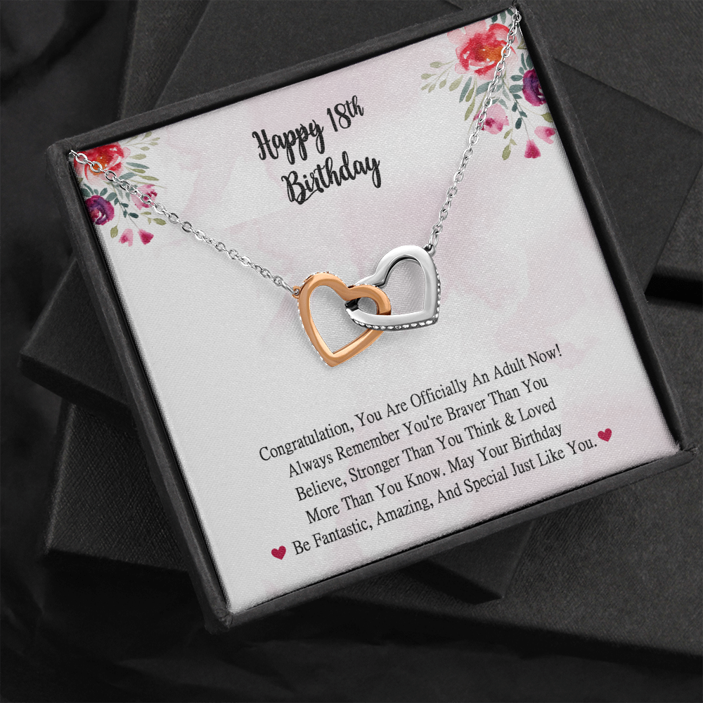 18th Birthday Gift For Girl 18-year-old Gift, Necklace With Card, Happy 18 Birthday Gift Officially Adult Birthday