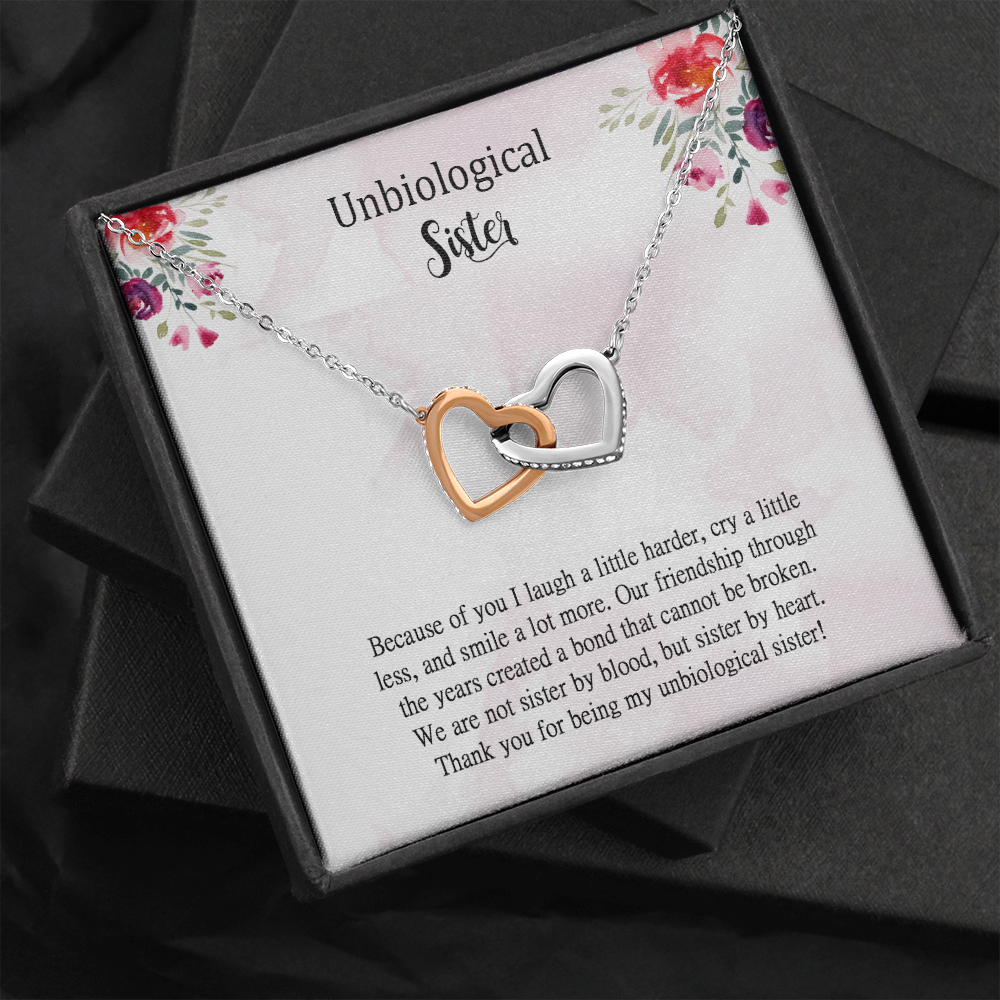 Unbiological Sister Necklace Gift For Best Friend Meaningful Friendship Gift For Best Friend Birthday Heart Necklace Bestie