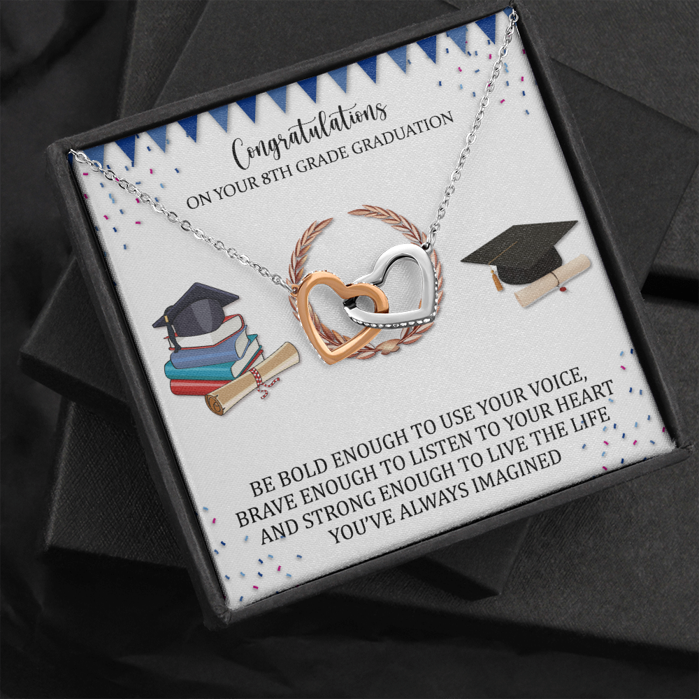 8th Grade Graduation Gift For Her, Heart Necklace, 2022 Junior High Middle School Graduation Gifts