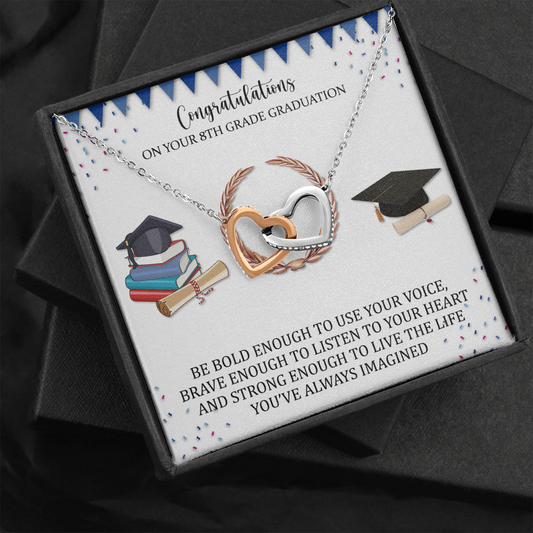 8th Grade Graduation Gift For Her, Heart Necklace, 2022 Junior High Middle School Graduation Gifts