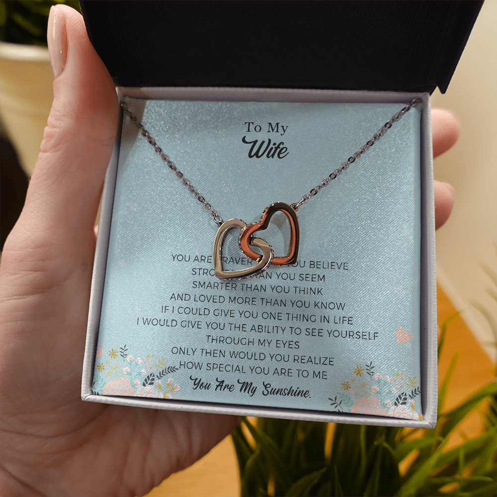 To My Wife Necklace Jewelry, Wife Necklace Gifts For Girlfriend On Birthday Anniversary Valentines Day With Message Card.