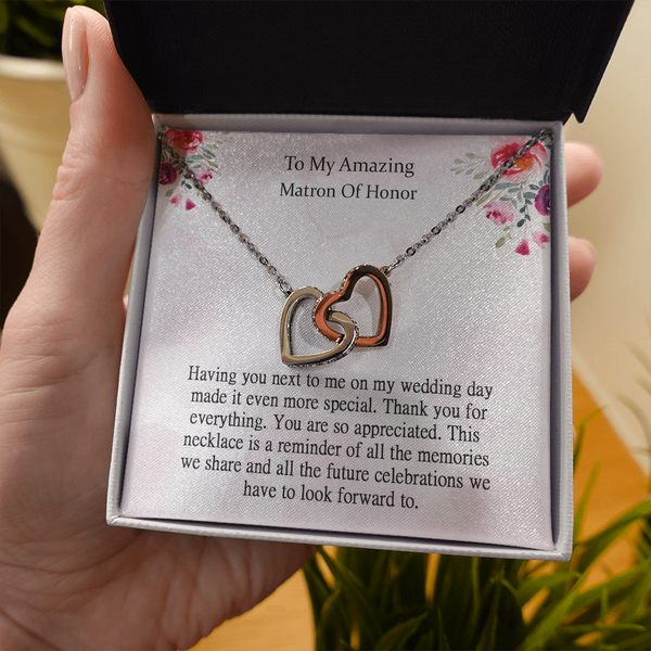 Matron Of Honor Necklace Gift Matron Of Honor Thank You Wedding Party Gift Jewelry