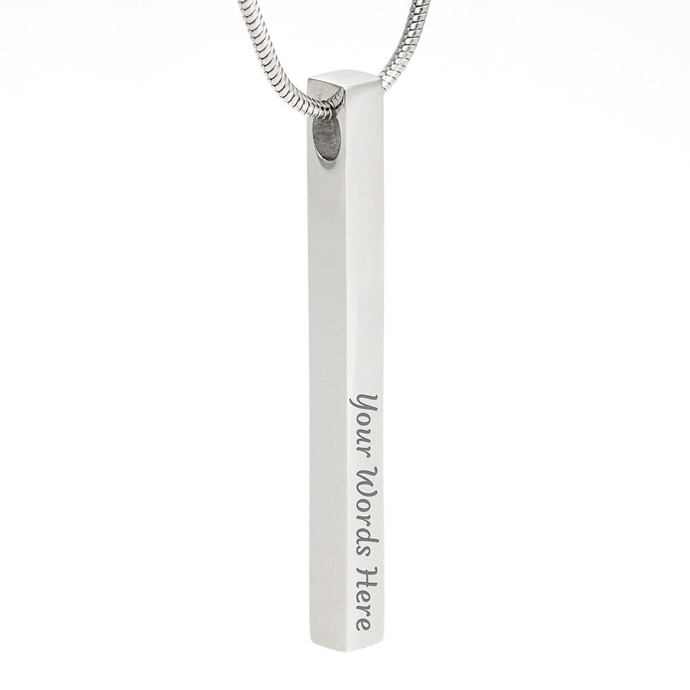 Guarded By Our Mother, Modern Bar Necklace, Mother Gift For Valentine's, Birthday, Anniversary