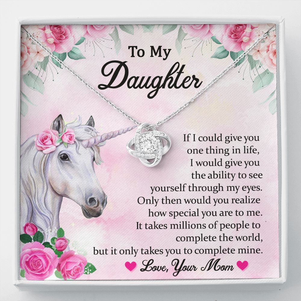 Daughter Gift from Mom to Daughter Necklace with Message Card for Birthday Graduation Christmas, Gift from Dad Grandma Grandmother to Daughter