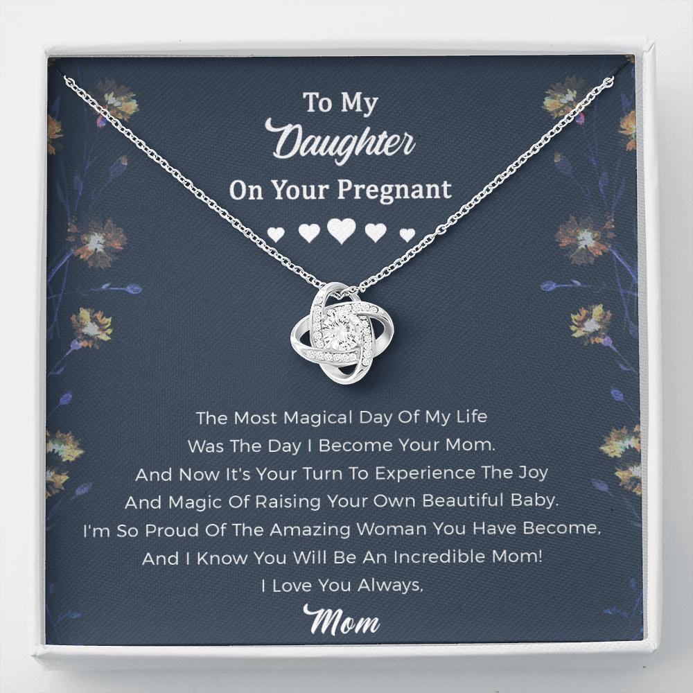 Daughter Pregnancy Love Knot Necklace - I'm So Proud Of The Amazing Woman You Have Become