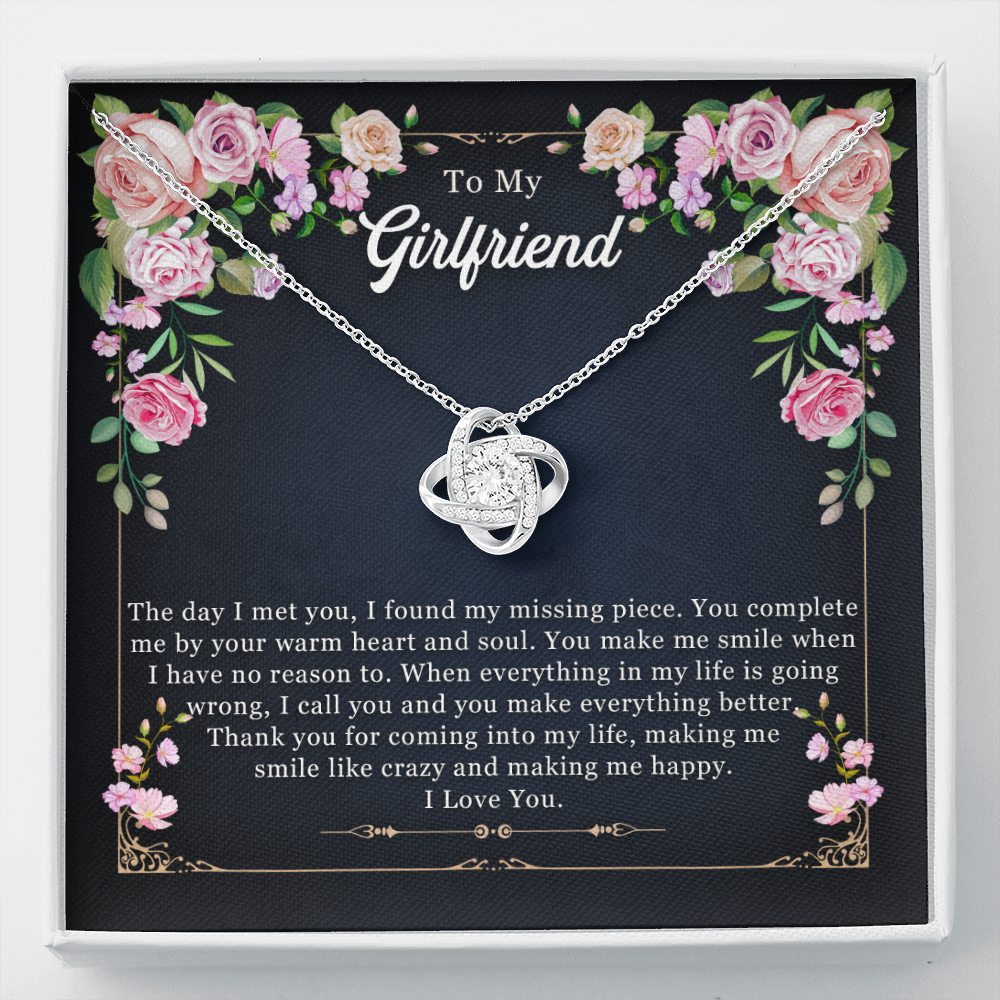 To My Beautiful Girlfriend Love Knot Necklace Gift