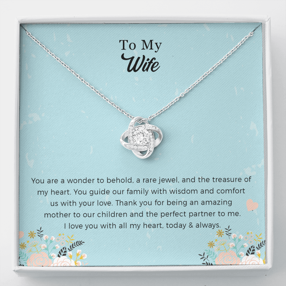 To My Wife Love Knot Necklace, Anniversary Gift For Wife