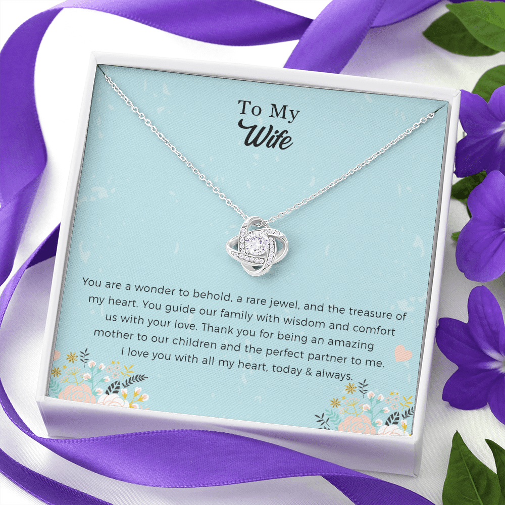 To My Wife Love Knot Necklace, Anniversary Gift For Wife
