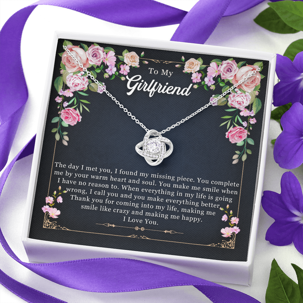 To My Beautiful Girlfriend Love Knot Necklace Gift