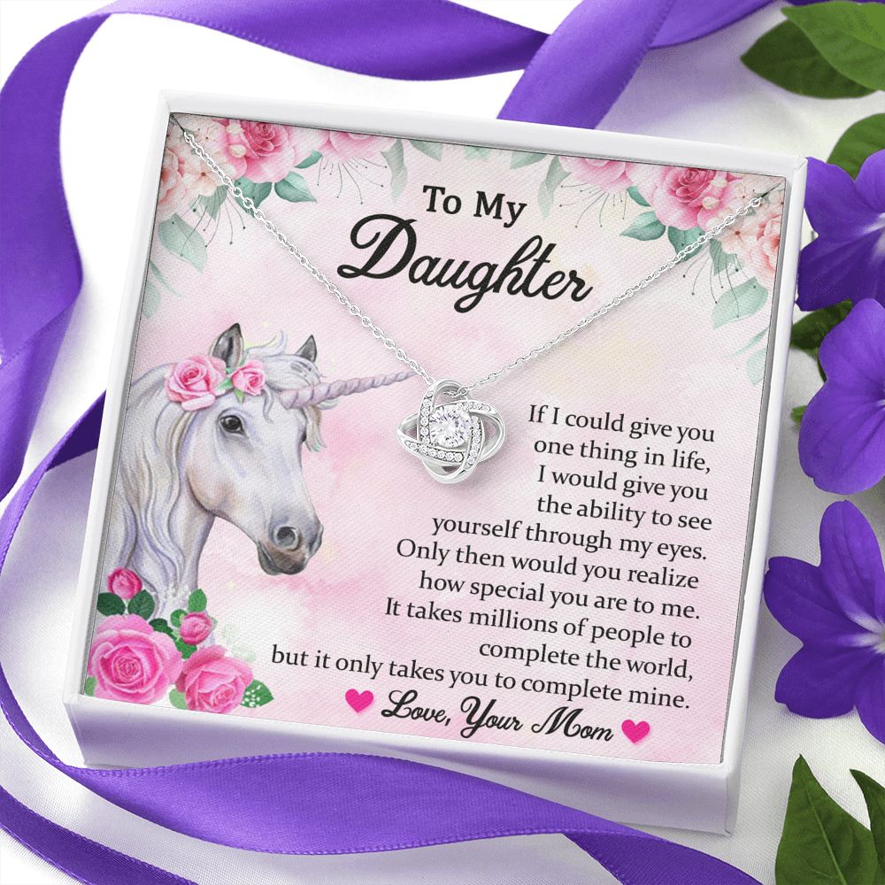 Daughter Gift from Mom to Daughter Necklace with Message Card for Birthday Graduation Christmas, Gift from Dad Grandma Grandmother to Daughter
