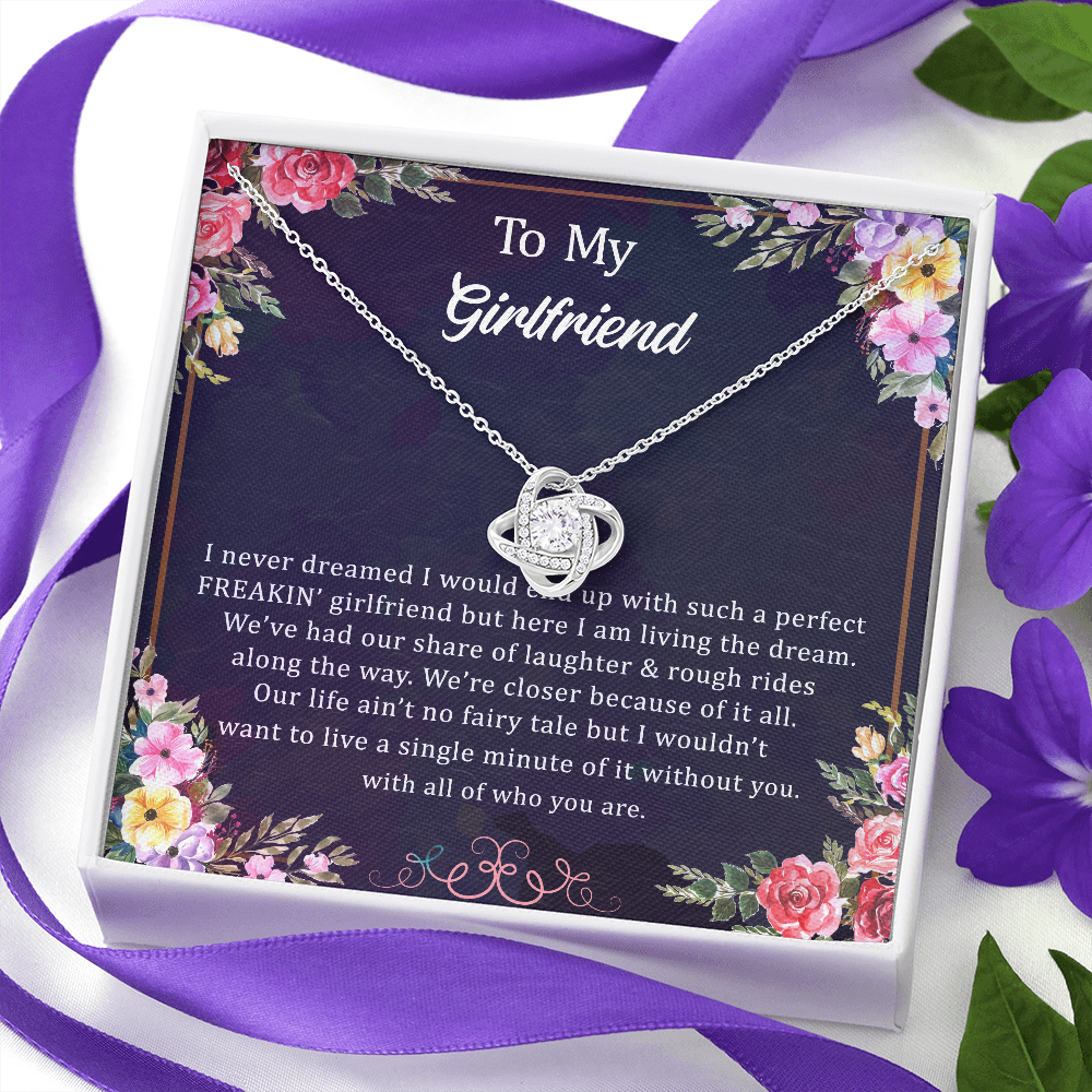 Beautiful Girlfriend Love Knot Necklace, Anniversary Gift for Girlfriend