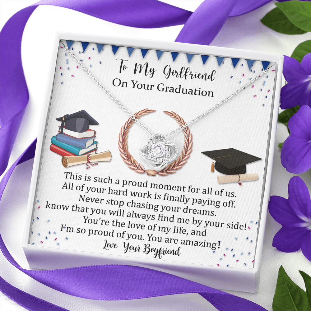 Girlfriend Love Knot Graduation Gift, Romantic Graduation Gift for Girlfriend from Boyfriend, Necklace for Girlfriend on Her Graduation Day