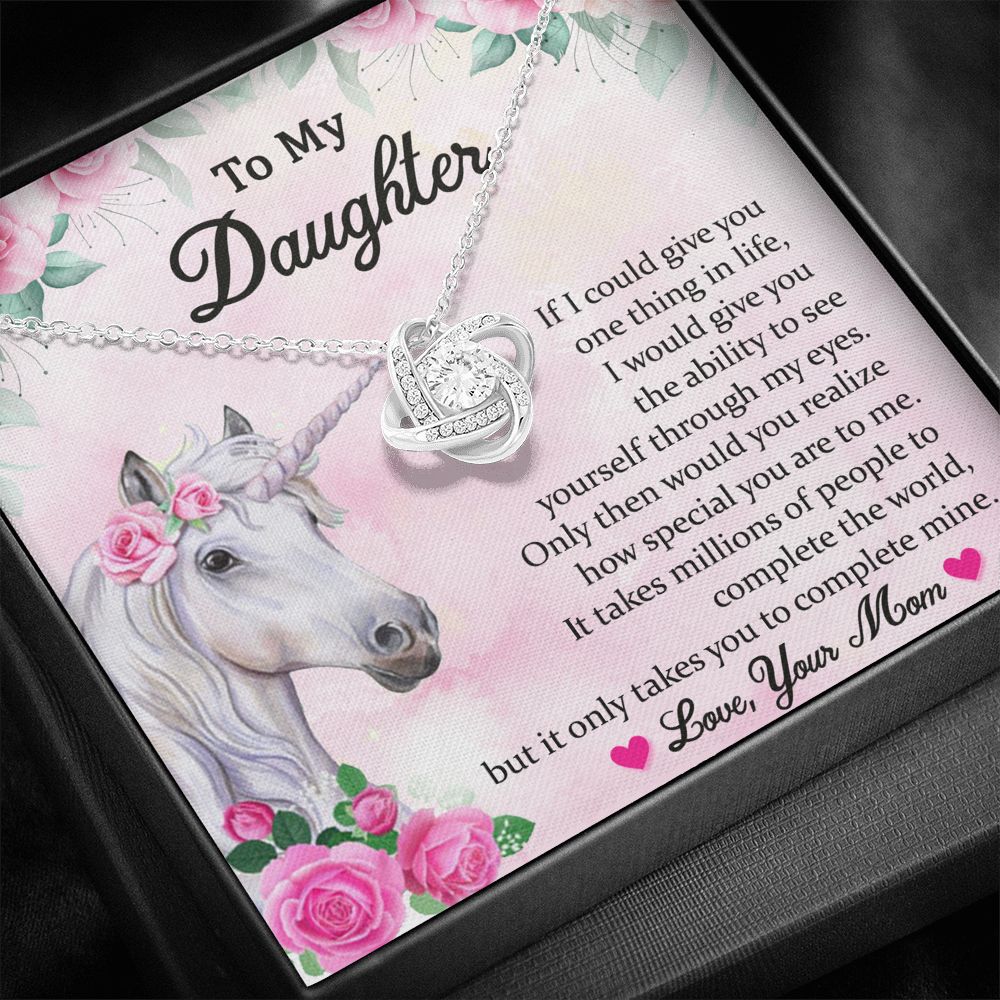 Daughter Gift from Mom to Daughter Necklace with Message Card for Birthday Graduation Christmas, Gift from Dad Grandma Grandmother to Daughter